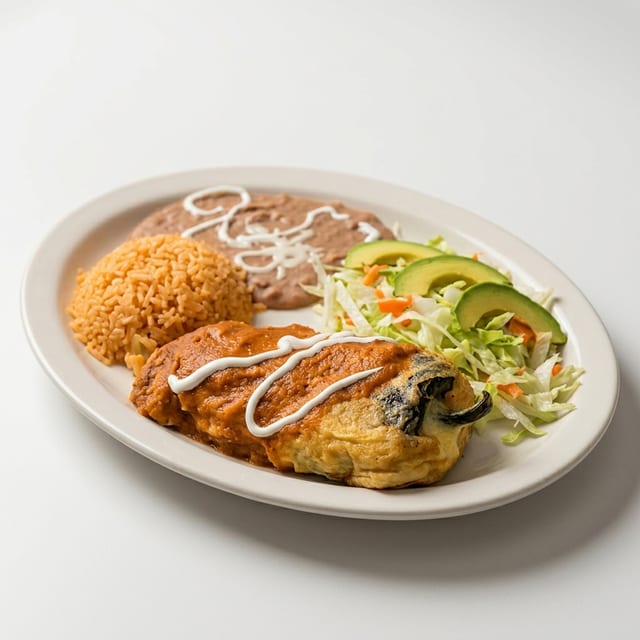 Chile Relleno (Stuffed Chili Pepper) Plate.