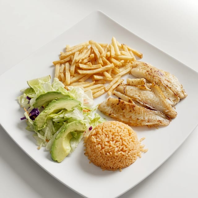 Filete de Pescado Asado o Empanizado (Grilled or Breaded Fillet Tilapia).