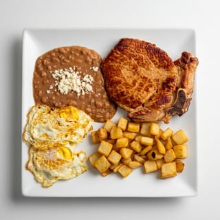 Chuleta con Huevos (Pork Chop and Eggs)